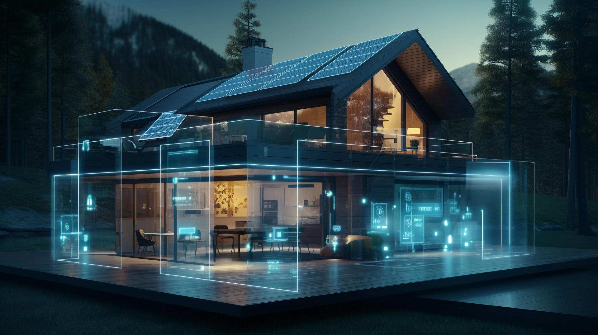 Modernes Smart Home mit Glas Glas Photovoltaik Module |

